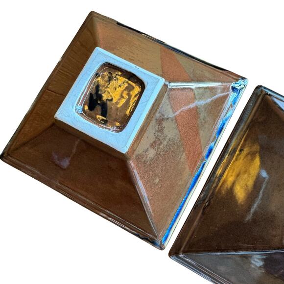 Studio pottery square‎ bowls set of 2 - Picture 11 of 12